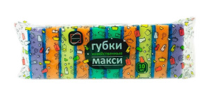 Губка для посуды 10 шт Макси 9,2х6,5х2,7 см