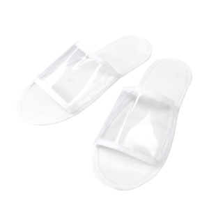 Тапочки одноразовые SMZ EVA Водолей 2,5 мм с прозрачным открытым мысом белые