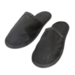 Тапочки одноразовые Премиум с закрытым мысом 5 мм черные