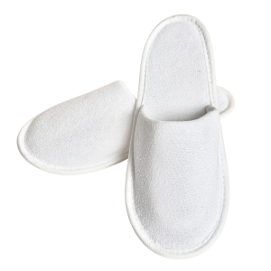 Тапочки одноразовые махровые Бизнес с закрытым мысом 3,5 мм белые (ЧЗ)