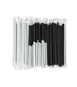 Трубочки в индивидуальной упаковке черные 8х240 250 шт